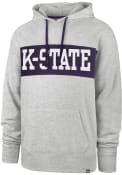 47 Mens Grey K-State Wildcats Chest Pass Hooded Sweatshirt
