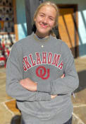 Oklahoma Sooners Womens 47 Ivy Mock Neck Crew Sweatshirt - Grey