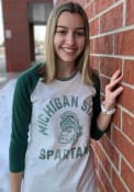 '47 Michigan State Spartans Womens Frankie Raglan White LS Tee