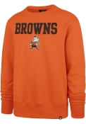 Cleveland Browns 47 Pregame Headline Crew Sweatshirt - Orange