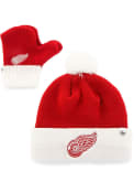 Detroit Red Wings Baby 47 Bam Bam Set Knit Hat - Red