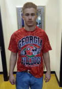 Georgia Bulldogs 47 Tie Dye Brickhouse Vintage Tubular Fashion T Shirt - Red