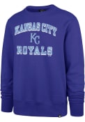 Kansas City Royals 47 Grounder Headline Crew Sweatshirt - Blue