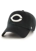 Cincinnati Reds 47 White Logo Clean Up Adjustable Hat - Black