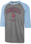 St Louis Cardinals 47 Regime Franklin Raglan Fashion T Shirt - Grey