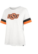 Oklahoma State Cowboys Womens 47 Frankie Sleeve Stripe T-Shirt - White