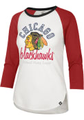 Chicago Blackhawks Womens 47 Raglan T-Shirt - White