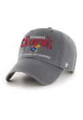 Kansas Jayhawks 47 2022 National Champions Clean Up Adjustable Hat - Charcoal