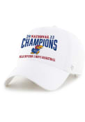 Kansas Jayhawks 47 2022 National Champions Clean Up Adjustable Hat - White