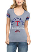 47 Texas Rangers Womens Fantasy Blue Scoop T-Shirt