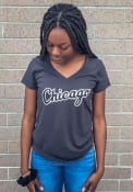 47 Chicago White Sox Womens Charcoal Splitter V-Neck