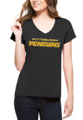 47 Pittsburgh Penguins Womens Black Splitter V-Neck
