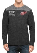 47 Detroit Red Wings Black Neps Henley Fashion Tee