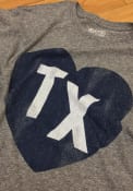 Original Retro Brand Texas Grey Heart Initials Short Sleeve T Shirt
