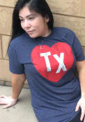 Original Retro Brand Texas Navy Blue Heart Initials Short Sleeve T Shirt
