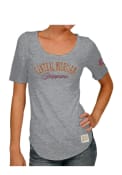 Original Retro Brand Central Michigan Chippewas Womens Streaky Grey Scoop T-Shirt