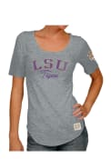 Original Retro Brand LSU Tigers Womens Streaky Grey Scoop T-Shirt