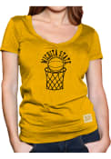 Original Retro Brand Wichita State Shockers Womens Gold Arched Hoop T-Shirt