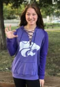 K-State Wildcats Womens Original Retro Brand Lacey Lace Hooded Sweatshirt - Purple