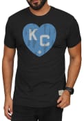 Kansas City Monarchs Original Retro Brand Heart KC Fashion T Shirt - Black