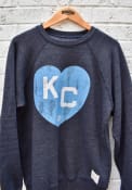 Kansas City Monarchs Original Retro Brand Heart Kansas City Fashion Sweatshirt - Navy Blue
