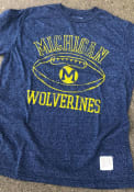 Original Retro Brand Michigan Wolverines Navy Blue Vault Football Fashion Tee