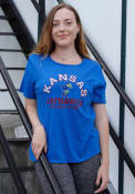 Kansas Jayhawks Womens Original Retro Brand Vintage T-Shirt - Blue
