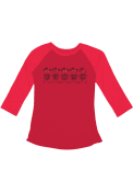 Original Retro Brand Womens Red Cincinnati Bearcats 3/4 Raglan T-Shirt