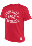 Louisville Cardinals Original Retro Brand Vintage Arch Name Fashion T Shirt - Red