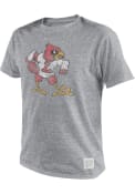 Louisville Cardinals Original Retro Brand Vintage Arch Name Fashion T Shirt - Grey