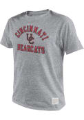 Original Retro Brand Grey Cincinnati Bearcats Arch Triblend Number One Fashion T Shirt