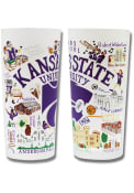White K-State Wildcats Illustrated Frosted Pint Glass