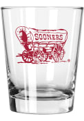 Oklahoma Sooners 15oz Sooner Wagon Logo Rock Glass