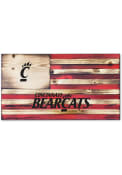 Brown Cincinnati Bearcats Wood Etched Flag Sign