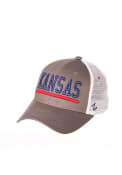 Kansas Jayhawks Upfront Meshback Adjustable Hat - Grey