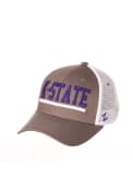 K-State Wildcats Zephyr Upfront Meshback Adjustable Hat - Grey