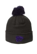 Charcoal K-State Wildcats Cuff Pom Mens Knit Hat