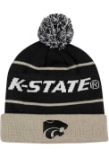 Black K-State Wildcats Kenny Cuff Pom Mens Knit Hat