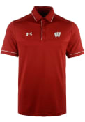 Wisconsin Badgers Under Armour Podium Polo Shirt - Red
