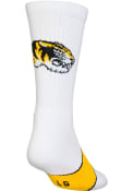 Missouri Tigers Mens White Performance Crew Socks