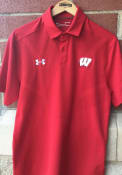 Wisconsin Badgers Under Armour Tour Polo Shirt - Red