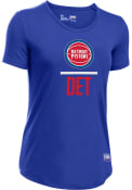 Under Armour Detroit Pistons Womens Combine Lockup Blue T-Shirt