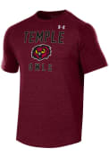 Temple Owls Under Armour Freestyle Long Line T Shirt - Maroon