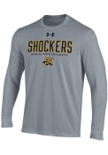 Wichita State Shockers Under Armour Flat Name Mascot T Shirt - Grey