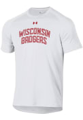 Wisconsin Badgers Under Armour Tech T Shirt - White