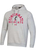 Under Armour Mens Grey Cincinnati Bearcats All Day Fleece Hooded Sweatshirt