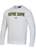 Notre Dame Fighting Irish Under Armour All Day Fleece Crew Sweatshirt - White