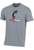 Cincinnati Bearcats Grey Sideline Logo Under Armour Short Sleeve T Shirt