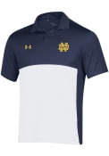 Notre Dame Fighting Irish Under Armour Sideline Football Blocked Polo Shirt - Navy Blue