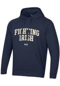 Notre Dame Fighting Irish Under Armour All Day Fleece Hooded Sweatshirt - Navy Blue